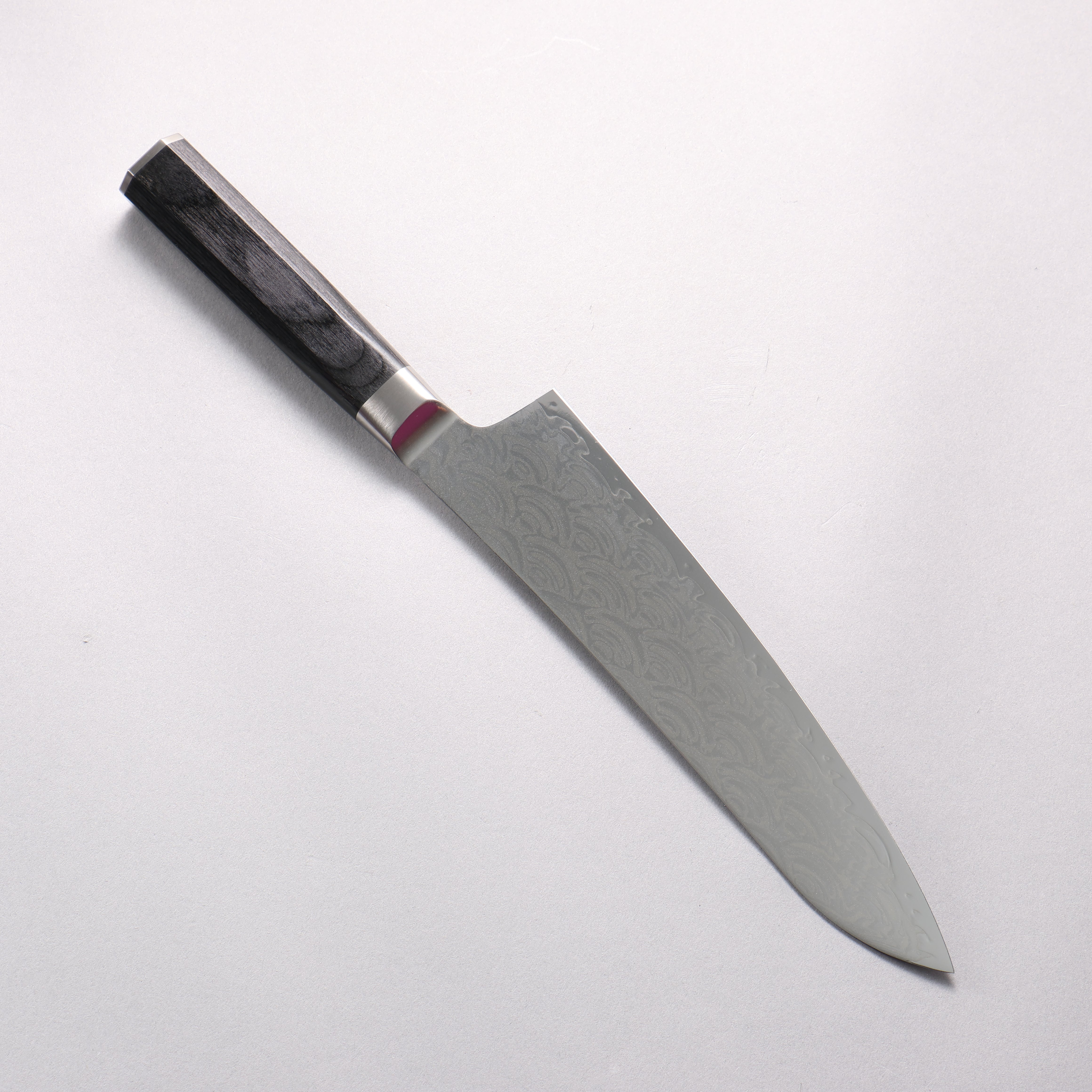 Sakai Takayuki Seigaiha (Blue Ocean Wave) Böhler SP Steel 45 Layer Damascus Migaki Finished Gyuto 210mm Black Pakka wood Handle - Seisuke Knife