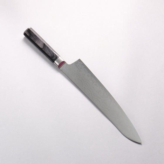 Sakai Takayuki Seigaiha (Blue Ocean Wave) Böhler SP Steel 45 Layer Damascus Migaki Finished Gyuto 240mm Black Pakka wood Handle - Seisuke Knife