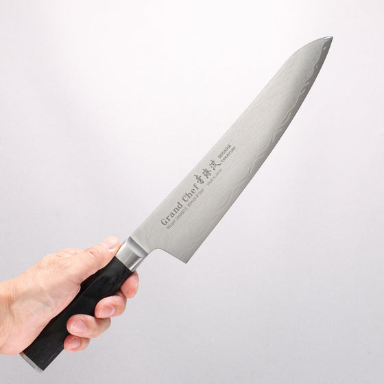Sakai Takayuki Seigaiha (Blue Ocean Wave) Böhler SP Steel 45 Layer Damascus Migaki Finished Gyuto 240mm Black Pakka wood Handle - Seisuke Knife