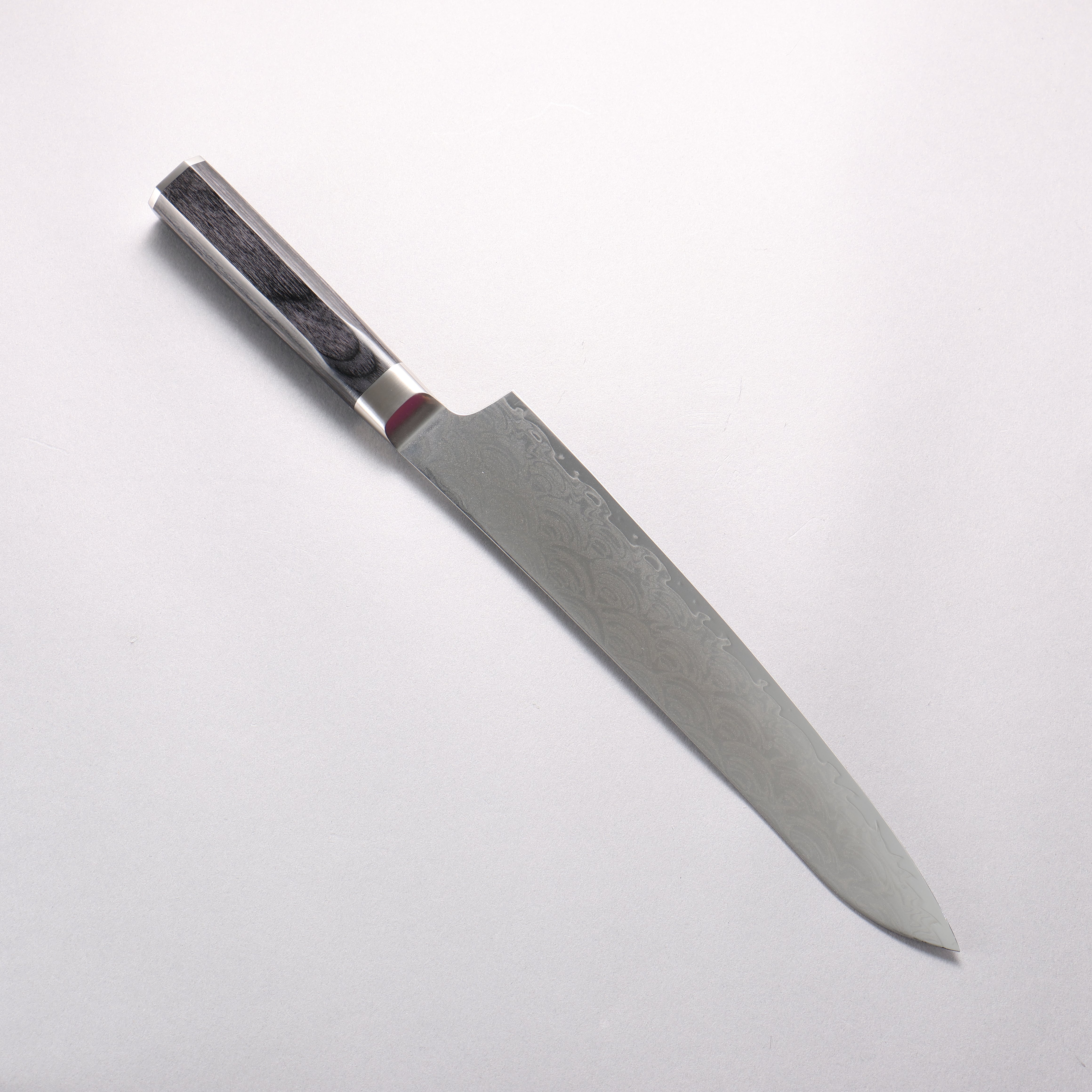 Sakai Takayuki Seigaiha (Blue Ocean Wave) Böhler SP Steel 45 Layer Damascus Migaki Finished Sujihiki 240mm Black Pakka wood Handle - Seisuke Knife