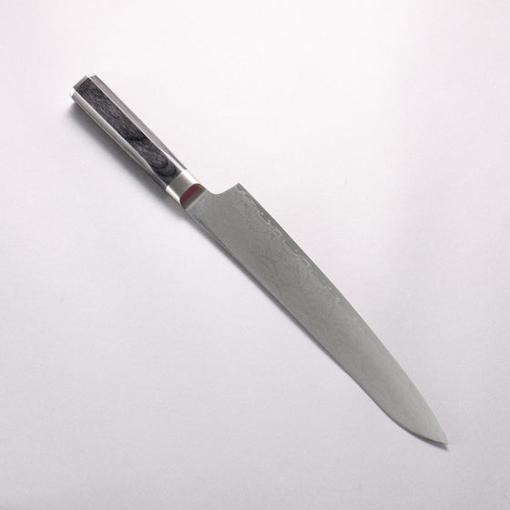 Sakai Takayuki Seigaiha (Blue Ocean Wave) Böhler SP Steel 45 Layer Damascus Migaki Finished Sujihiki 240mm Black Pakka wood Handle - Seisuke Knife