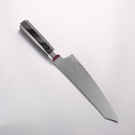 Sakai Takayuki Seigaiha (Blue Ocean Wave) Böhler SP Steel 45 Layer Damascus Migaki Finished Kengata Gyuto 190mm Black Pakka wood Handle - Seisuke Knife
