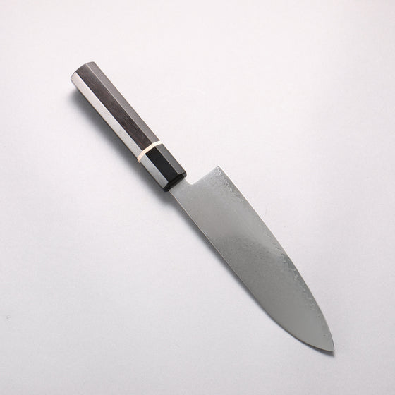 Seisuke VG10 33 Layer Damascus Santoku 180mm Ebony Wood(With White Ring) Handle - Seisuke Knife