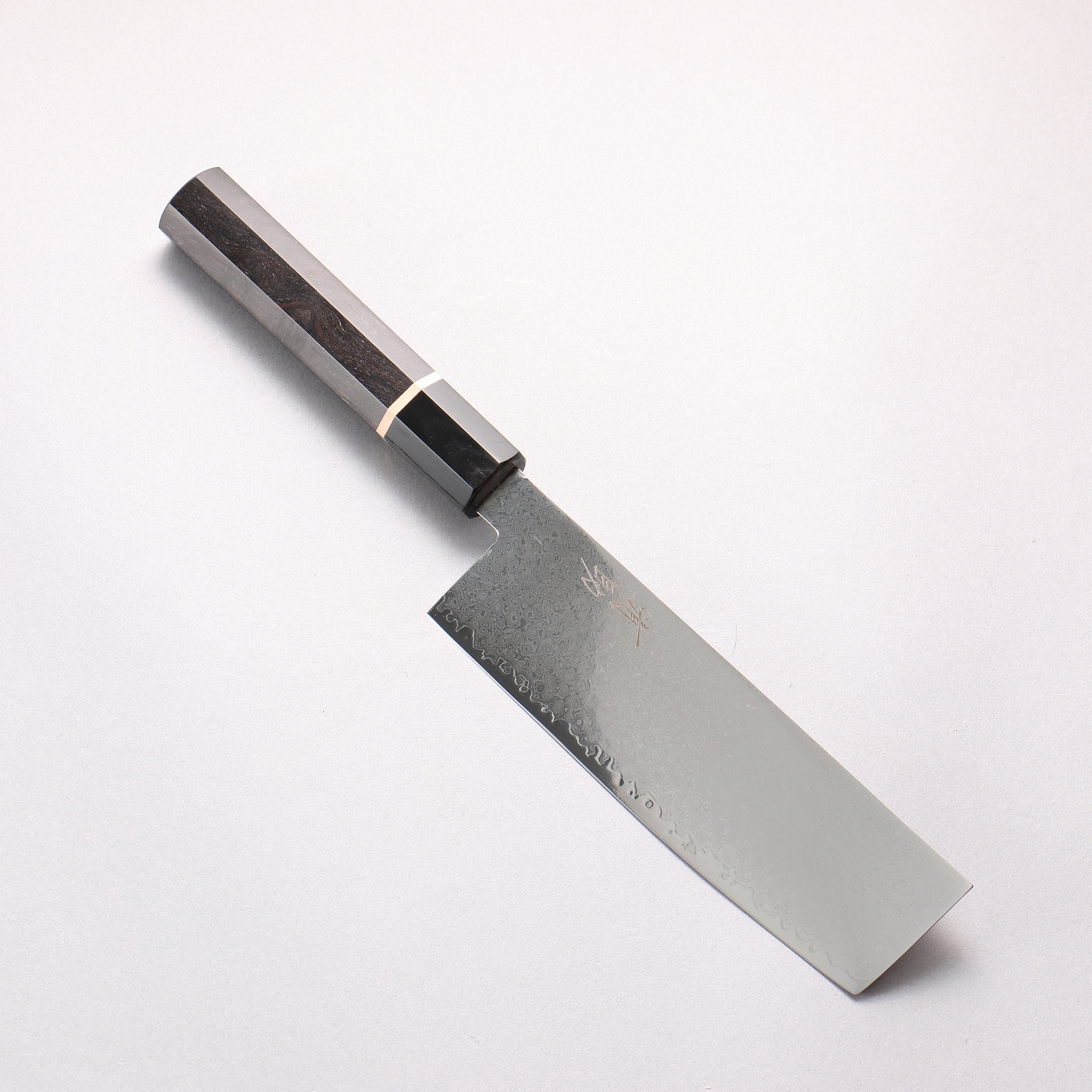 Seisuke VG10 33 Layer Damascus Nakiri 180mm Ebony Wood & White Ring Handle - Seisuke Knife