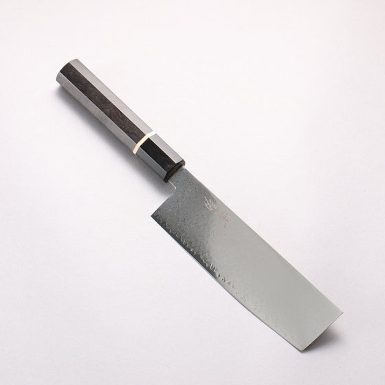 Seisuke VG10 33 Layer Damascus Nakiri 180mm Ebony Wood(With White Ring) Handle - Seisuke Knife
