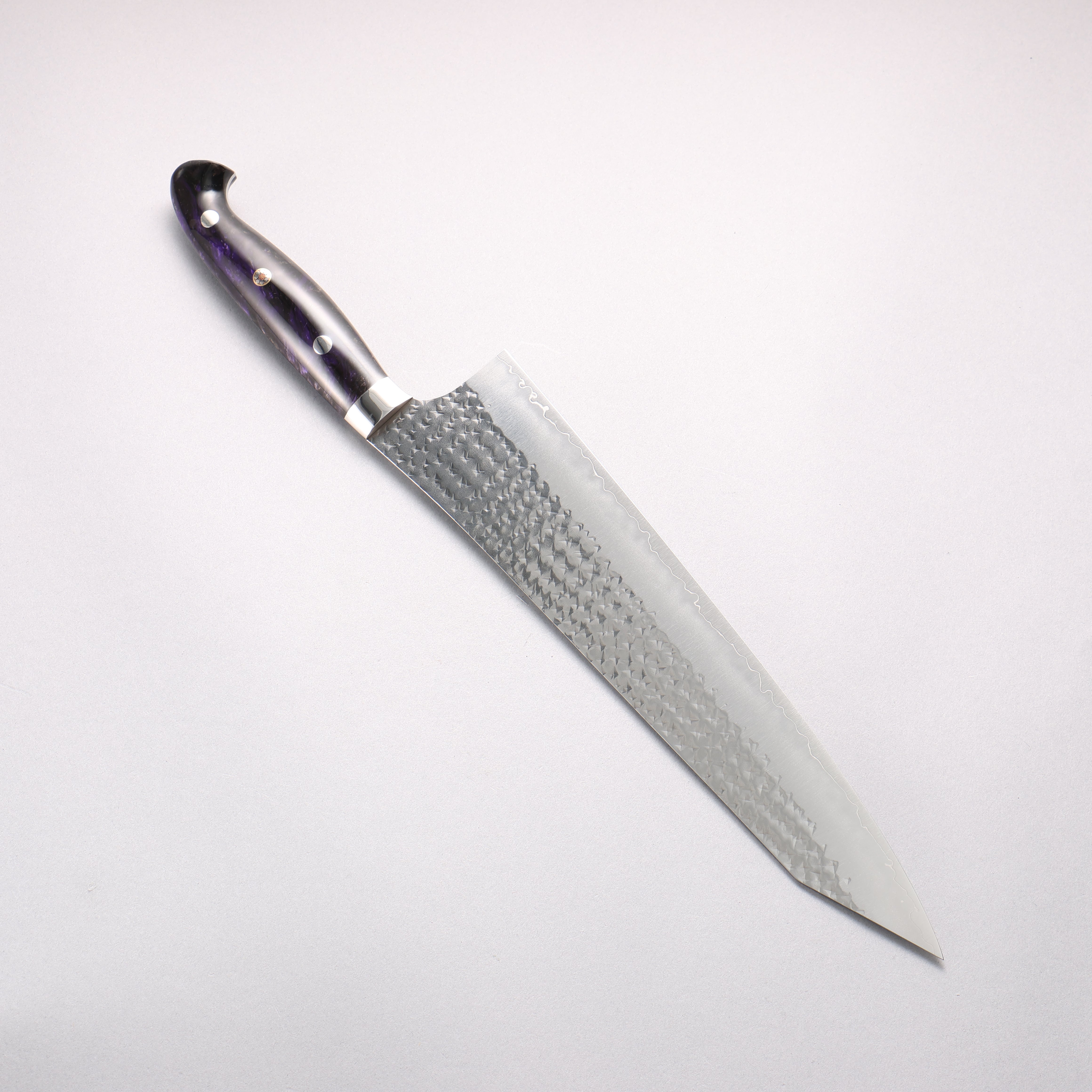 Yu Kurosaki Senko Ei SG2 Hammered Gyuto 270mm Black Purple Acrylic Handle - Seisuke Knife