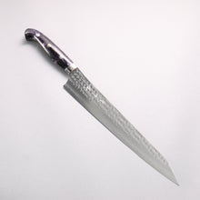  Yu Kurosaki Senko Ei SG2 Hammered Sujihiki 270mm Black Purple Acrylic Handle - Seisuke Knife