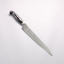  Yu Kurosaki Senko Ei SG2 Hammered Sujihiki 240mm Black Purple Acrylic Handle - Seisuke Knife