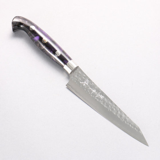 Yu Kurosaki Senko Ei SG2 Hammered Petty-Utility 130mm Black Purple Acrylic Handle - Seisuke Knife