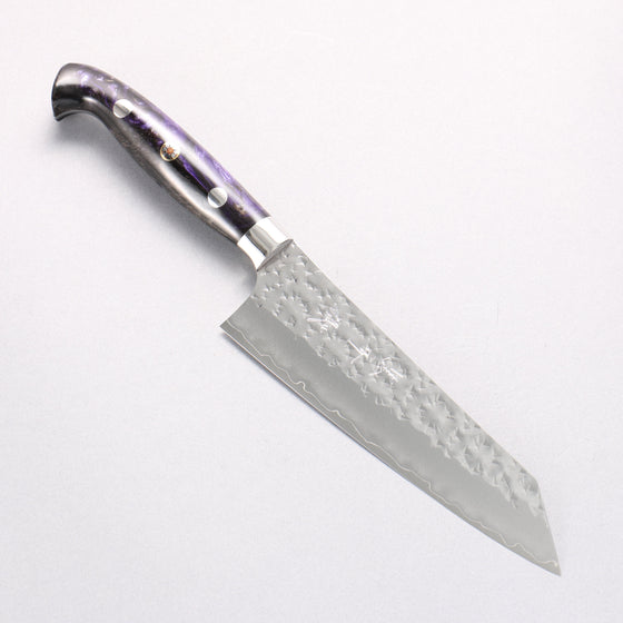 Yu Kurosaki Senko Ei SG2 Hammered Small Bunka 150mm Black Purple Acrylic Handle - Seisuke Knife