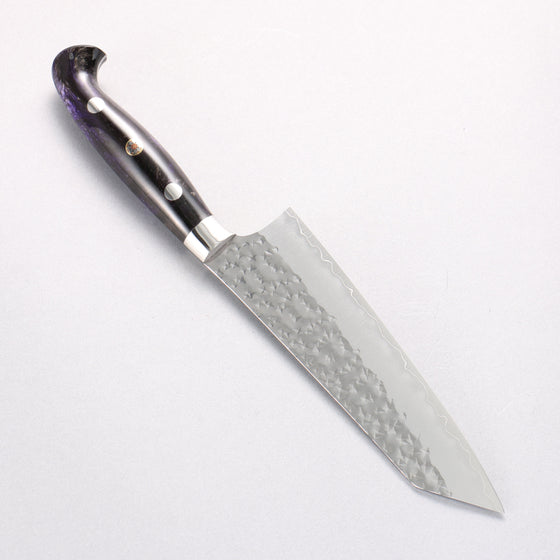 Yu Kurosaki Senko Ei SG2 Hammered Small Bunka 150mm Black Purple Acrylic Handle - Seisuke Knife