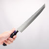 Yu Kurosaki Senko Ei SG2 Hammered Sakimaru Sujihiki 270mm Black Purple Acrylic Handle - Seisuke Knife - Slide 4