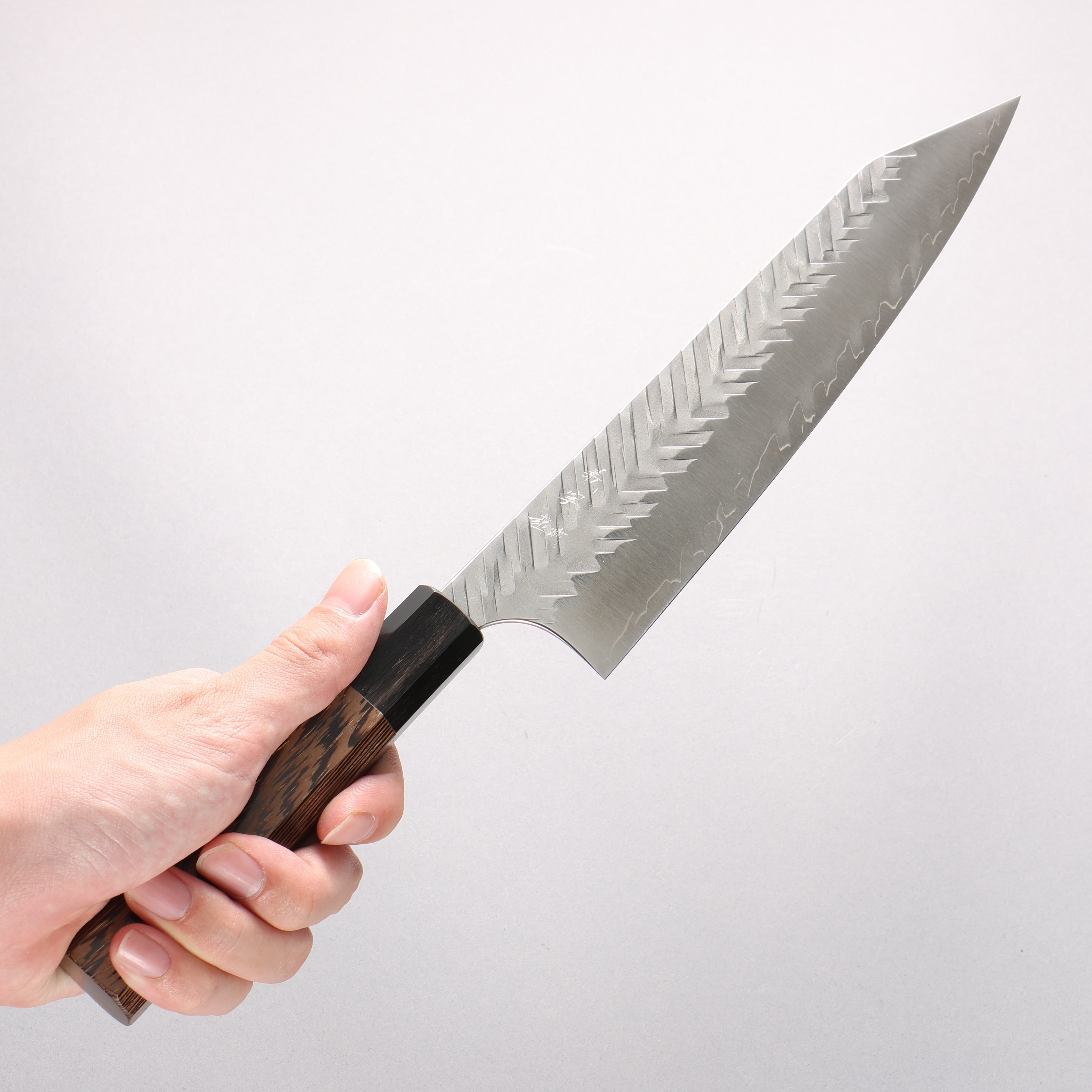 Yoshimi Kato SG2 Hammered (V) Kiritsuke Gyuto 210mm Wenge Handle - Seisuke Knife