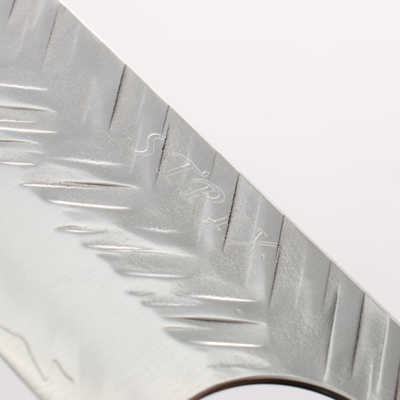 Yoshimi Kato SPG STRIX Hammered (V) Bunka 170mm Olive Tree (ferrule: Red Turquoise) Handle - Seisuke Knife