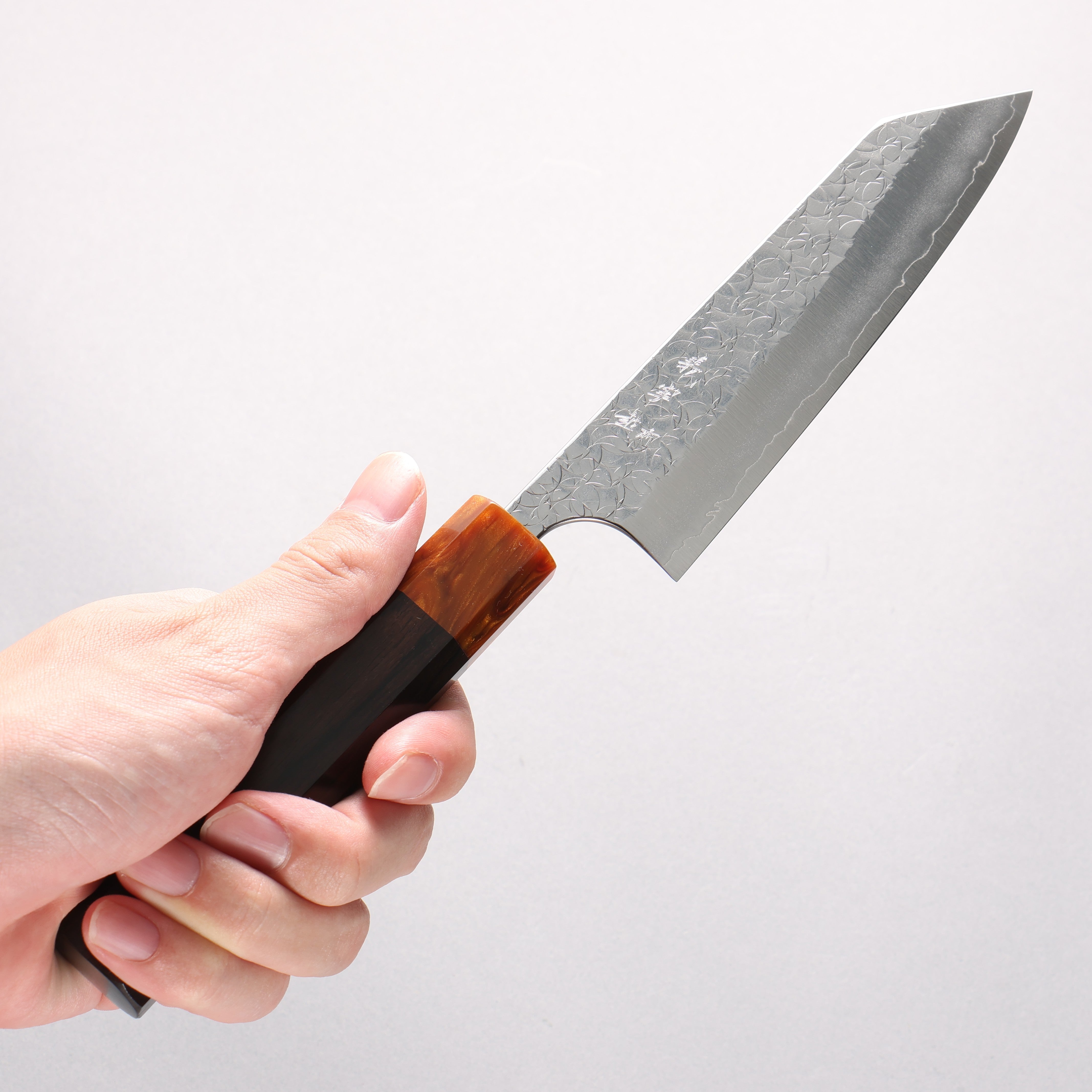 Yoshimi Kato Minamo SG2 Hammered Small Bunka 130mm Ebony (ferrule: Orange Resin) Handle - Seisuke Knife