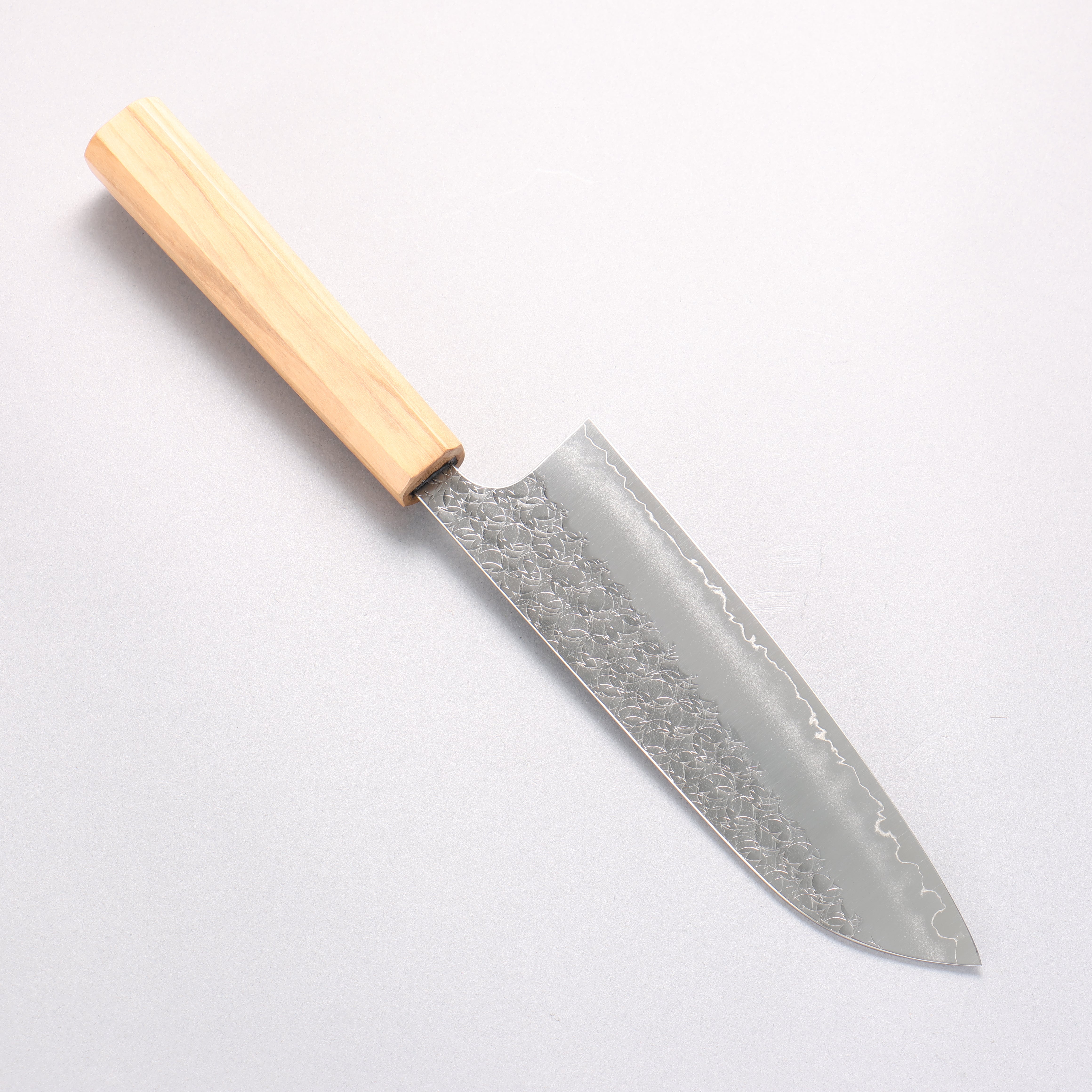 Yoshimi Kato Minamo SG2 Hammered Santoku 170mm Olive tree Handle - Seisuke Knife