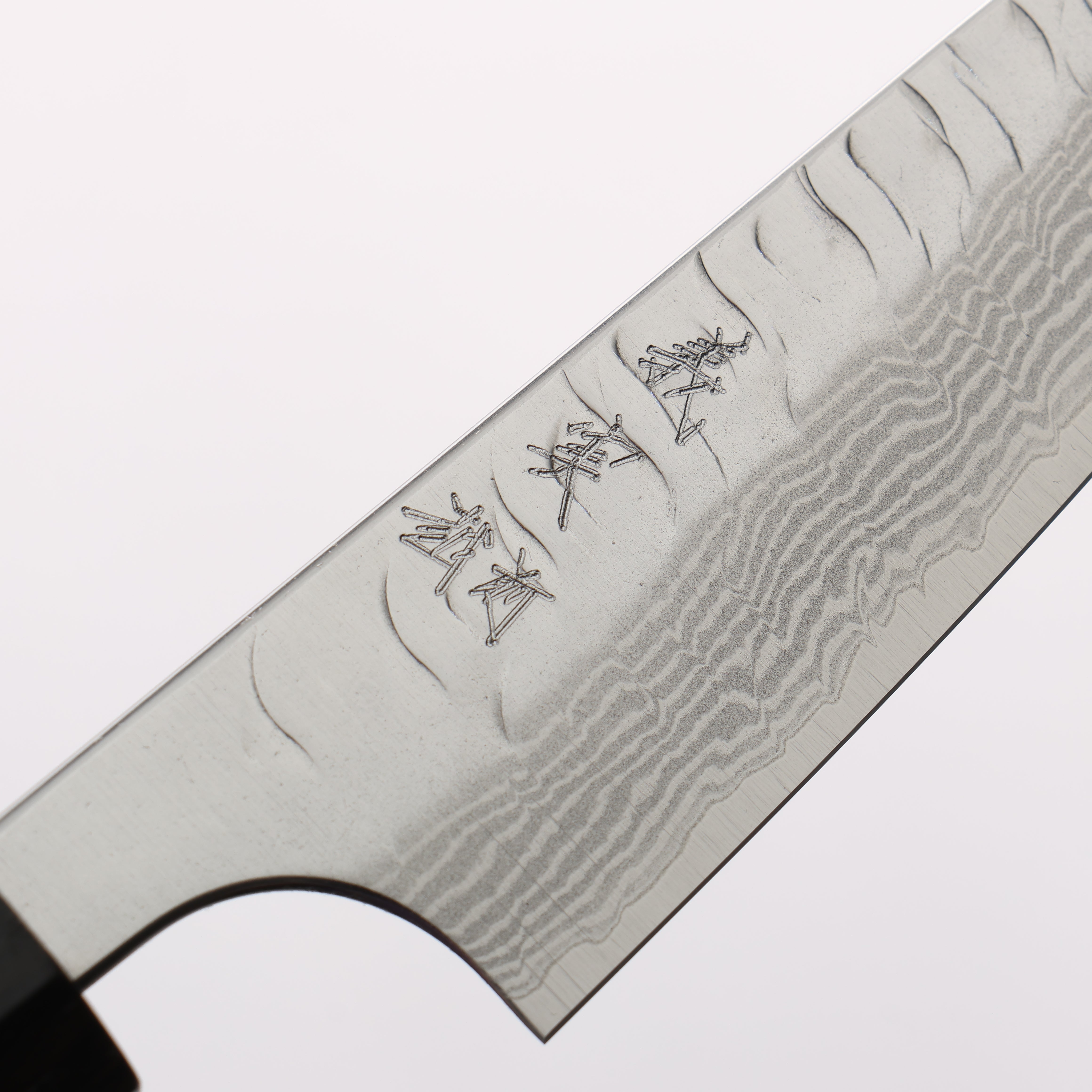 Yoshimi Kato Nami VG-XEOS Hammered Damascus Kiritsuke Paring 90mm Ebony Wood & White Ring Handle - Seisuke Knife