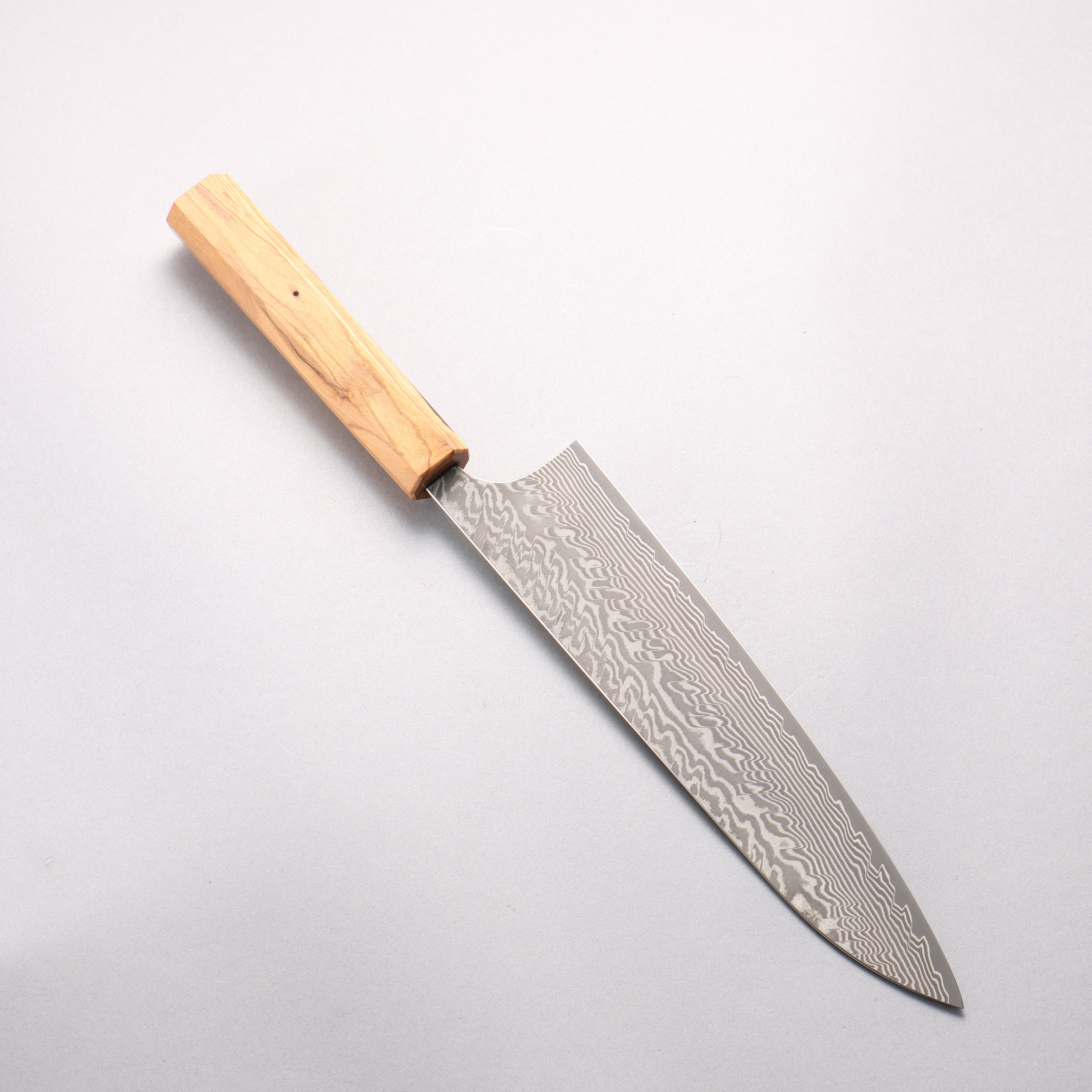 Yoshimi Kato SG2 Black Damascus Gyuto 210mm Olive Tree and Red Resin Handle - Seisuke Knife