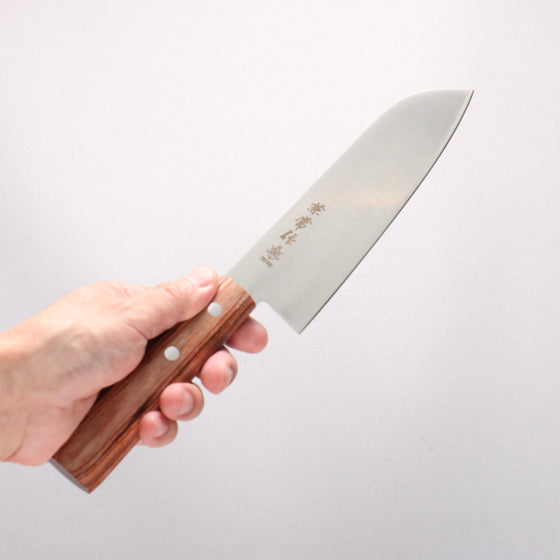 Kanetsune 555 Series DSR-1K6 Santoku 165mm Red Pakka wood Handle - Seisuke Knife