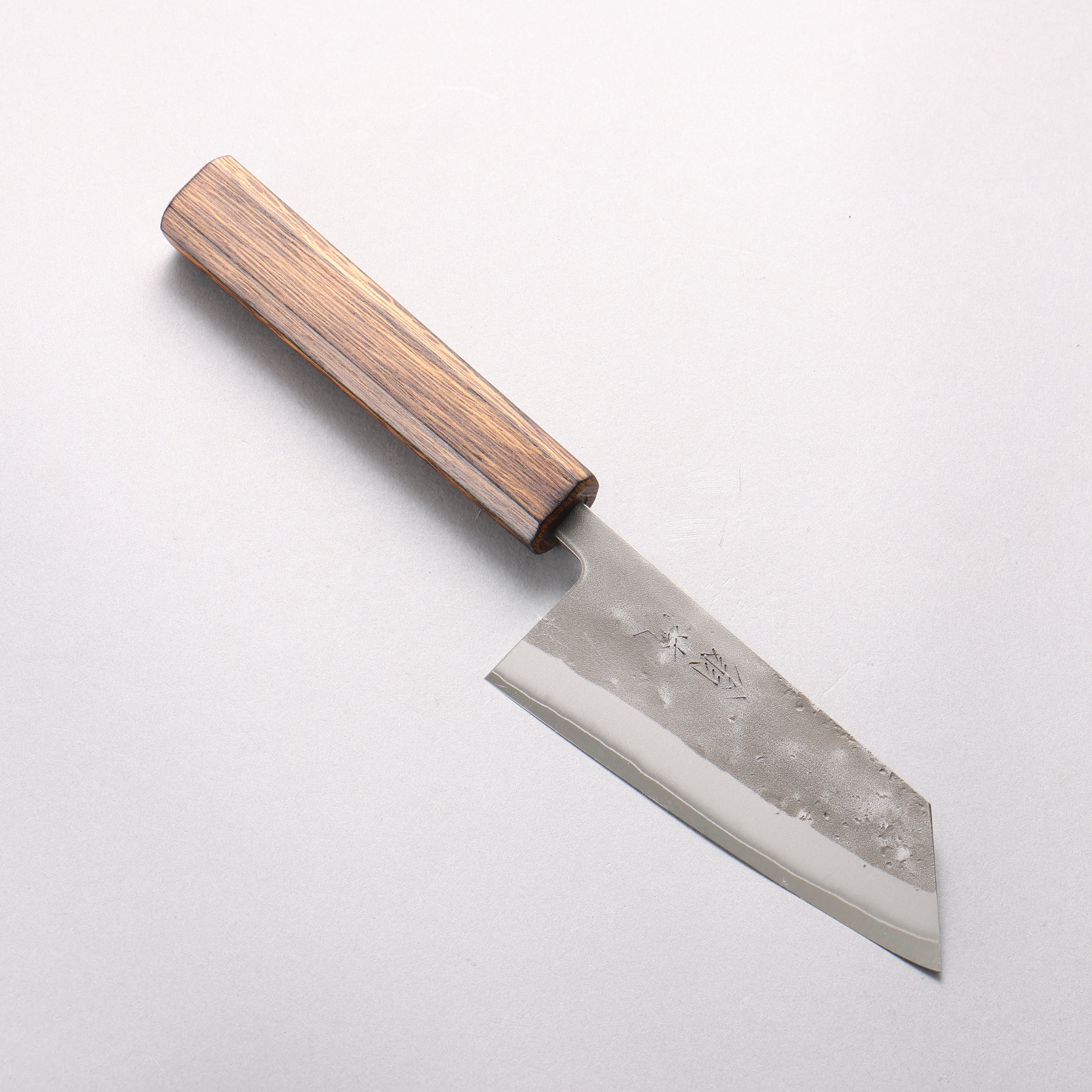 Oul SLD Nashiji Small Bunka 125mm Oak Baikoku Soot Black Oak Handle - Seisuke Knife