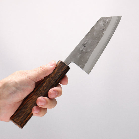 Oul SLD Nashiji Small Bunka 125mm Oak Baikoku Soot Black Oak Handle - Seisuke Knife