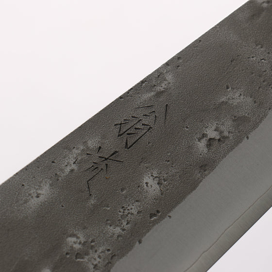Oul SLD Nashiji Kiritsuke Gyuto 200mm Baikoku Soot Black Oak Handle - Seisuke Knife