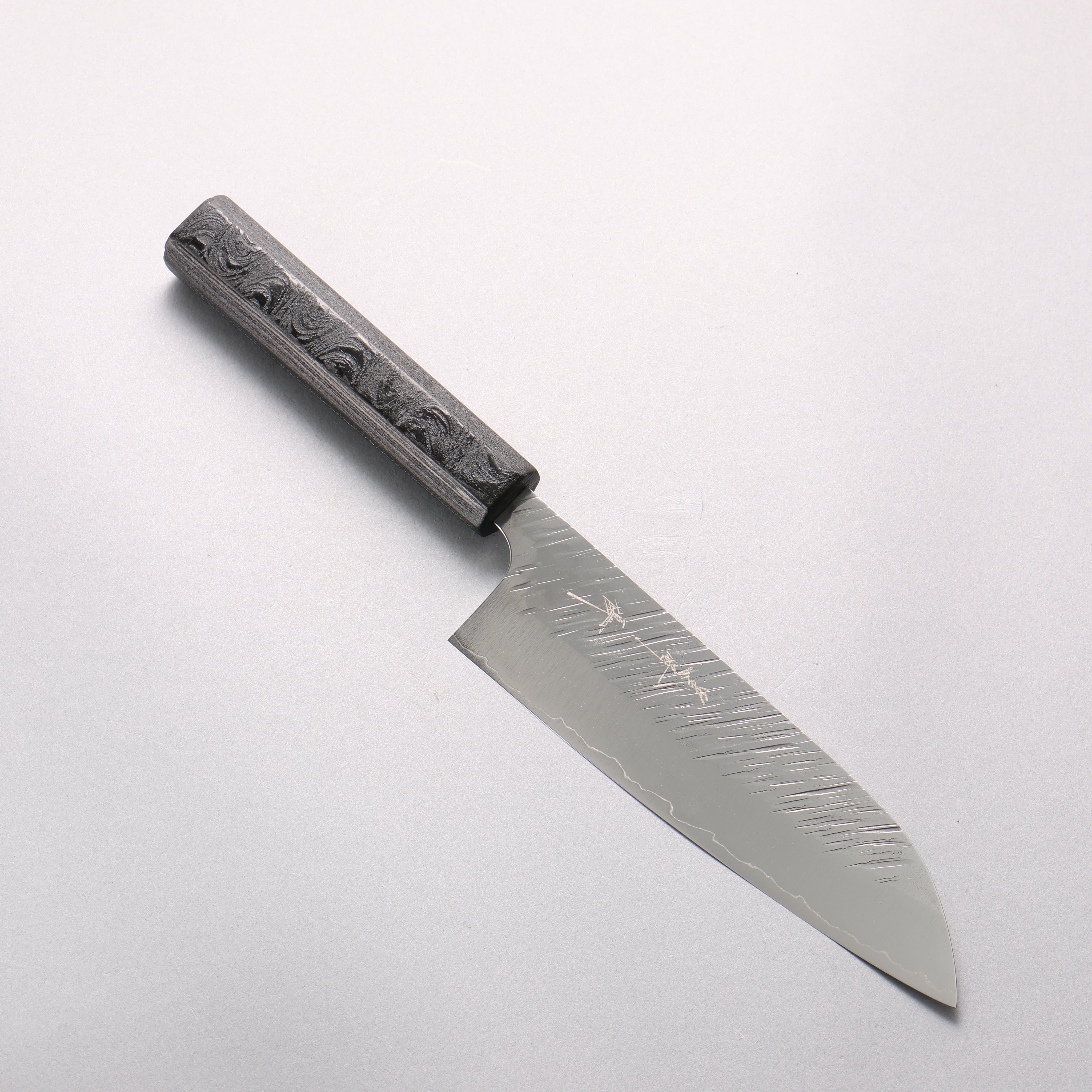 Yu Kurosaki Fujin SG2 Hammered Santoku 170mm Black Lacquered Handle - Seisuke Knife