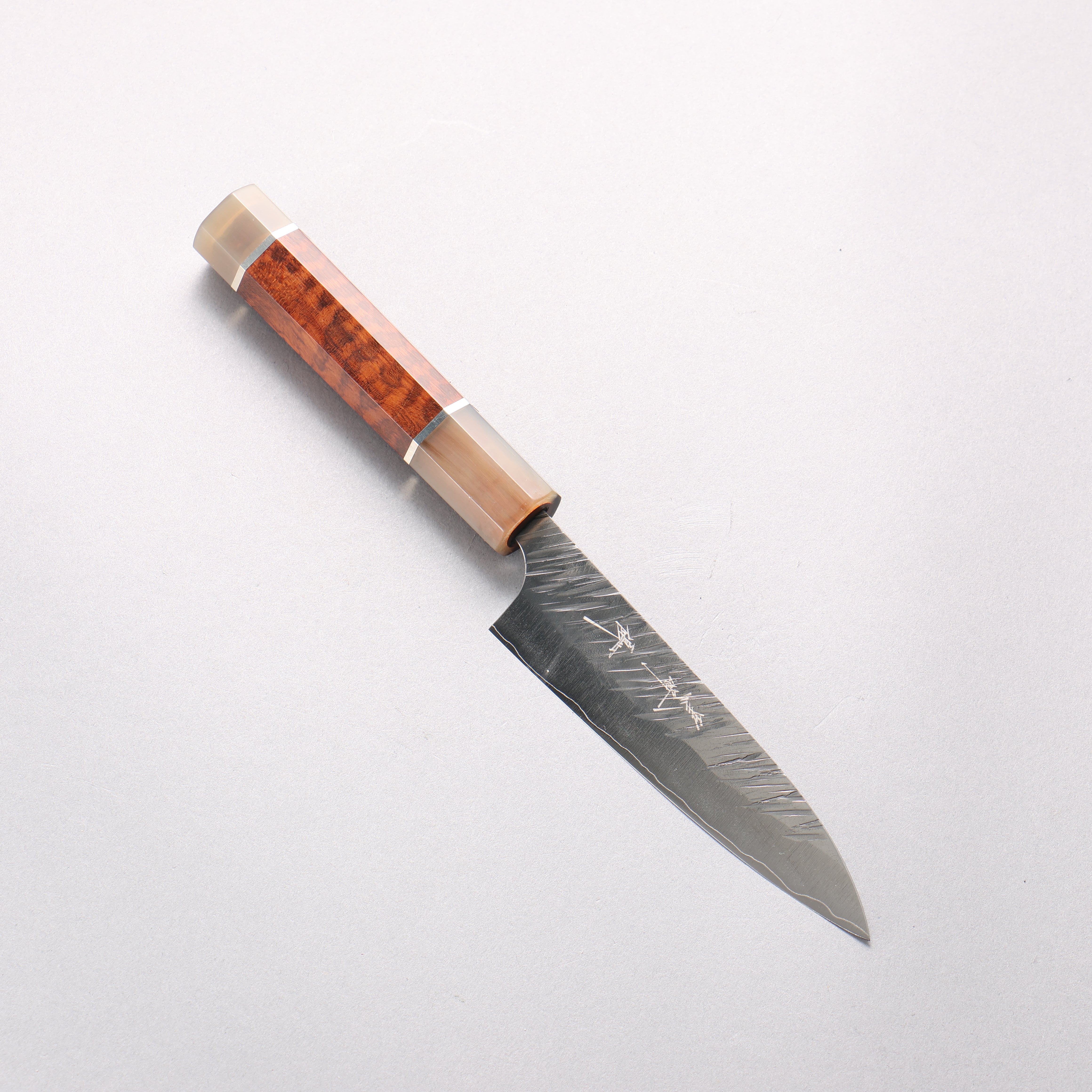 Yu Kurosaki Fujin SG2 Hammered Petty-Utility 120mm Snakewood & Double Marbled Horn Handle - Seisuke Knife