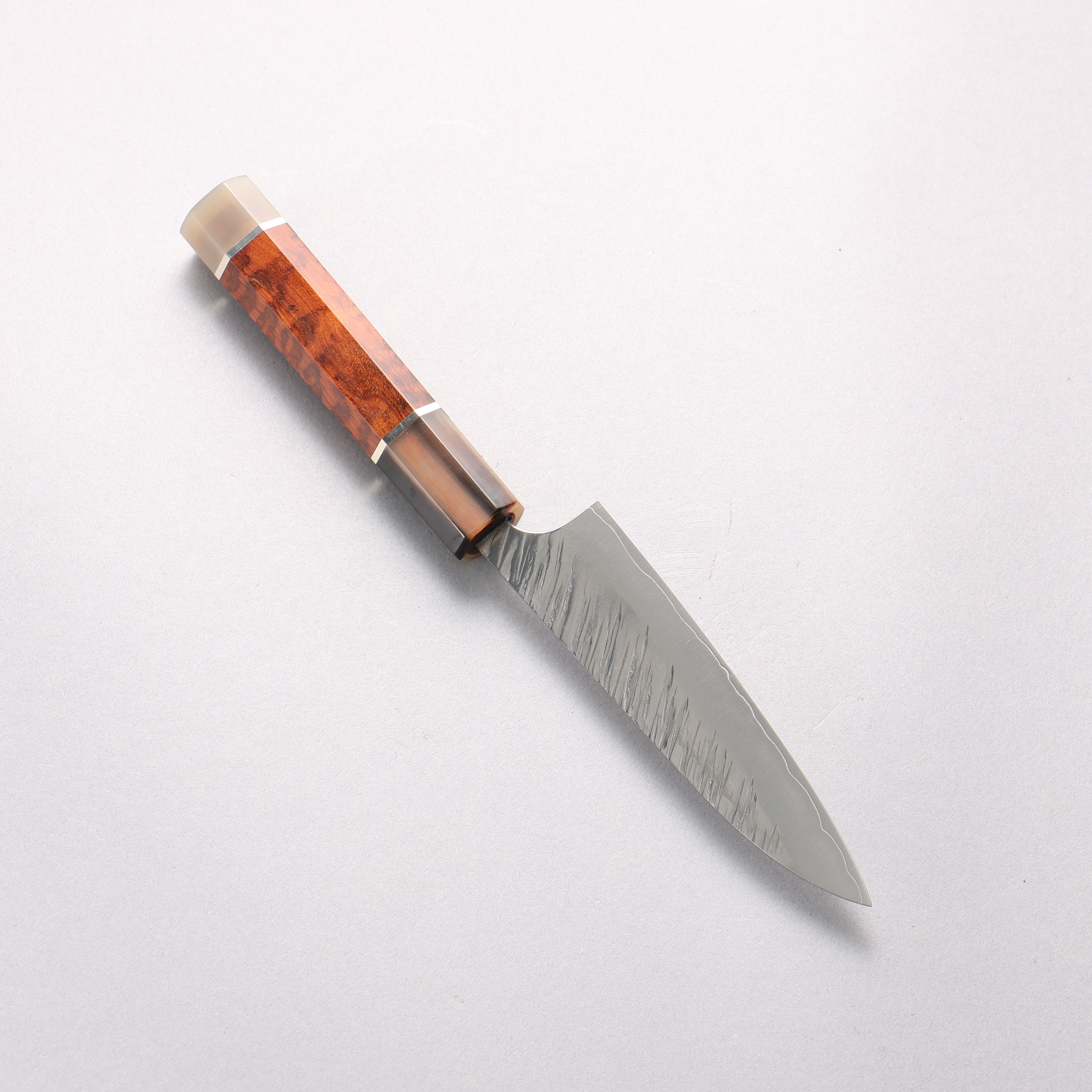 Yu Kurosaki Fujin SG2 Hammered Petty-Utility 120mm Snakewood & Double Marbled Horn Handle - Seisuke Knife