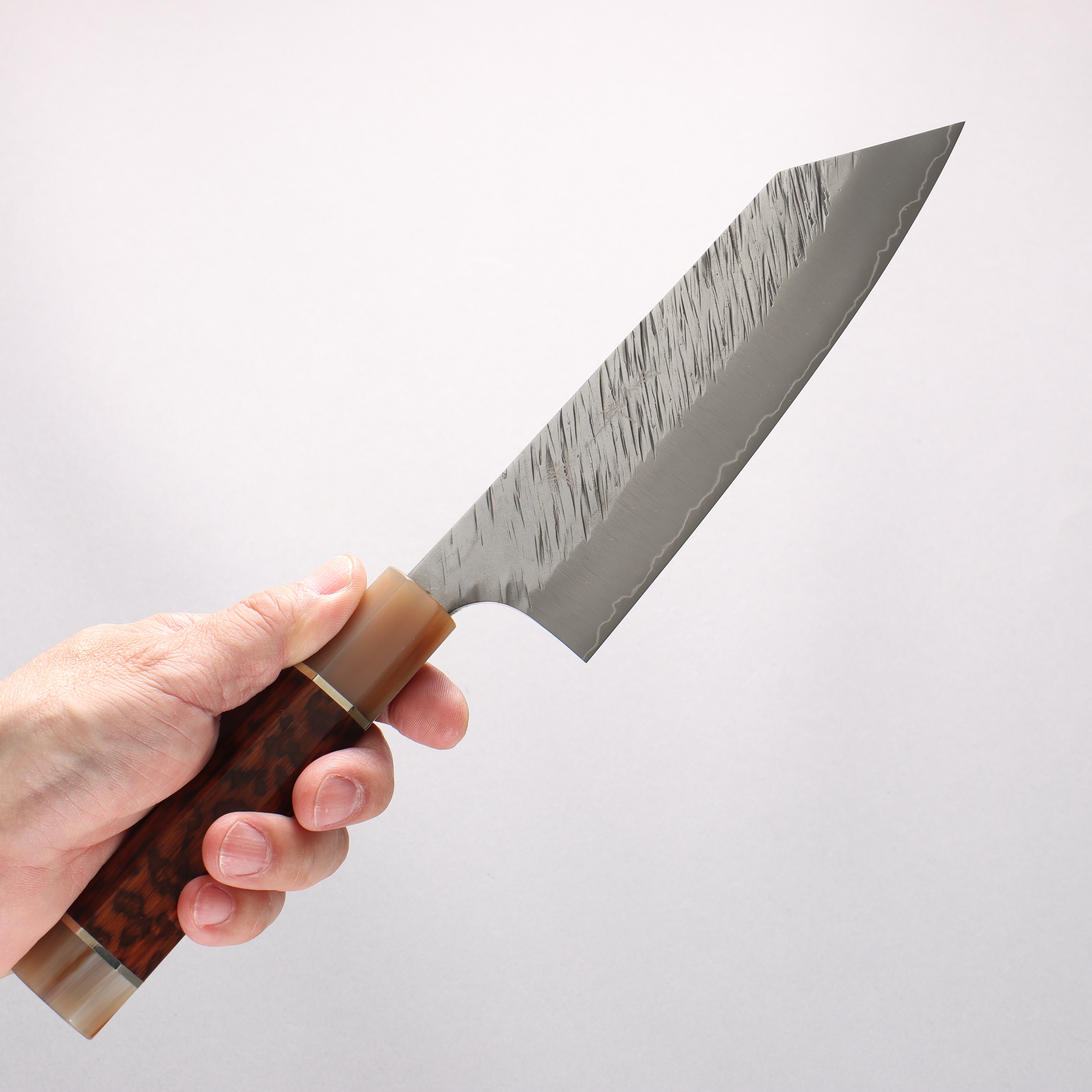 Yu Kurosaki Fujin SG2 Hammered Bunka 170mm Snakewood & Double Marbled Horn Handle - Seisuke Knife