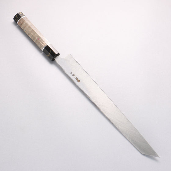 Sakai Takayuki Byakko White Steel No.1 Kiritsuke Yanagiba 300mm Stabilized wood Handle with Sheath - Seisuke Knife