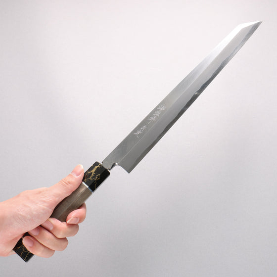Sakai Takayuki Byakko White Steel No.1 Kiritsuke Yanagiba 300mm Stabilized wood Handle with Sheath - Seisuke Knife
