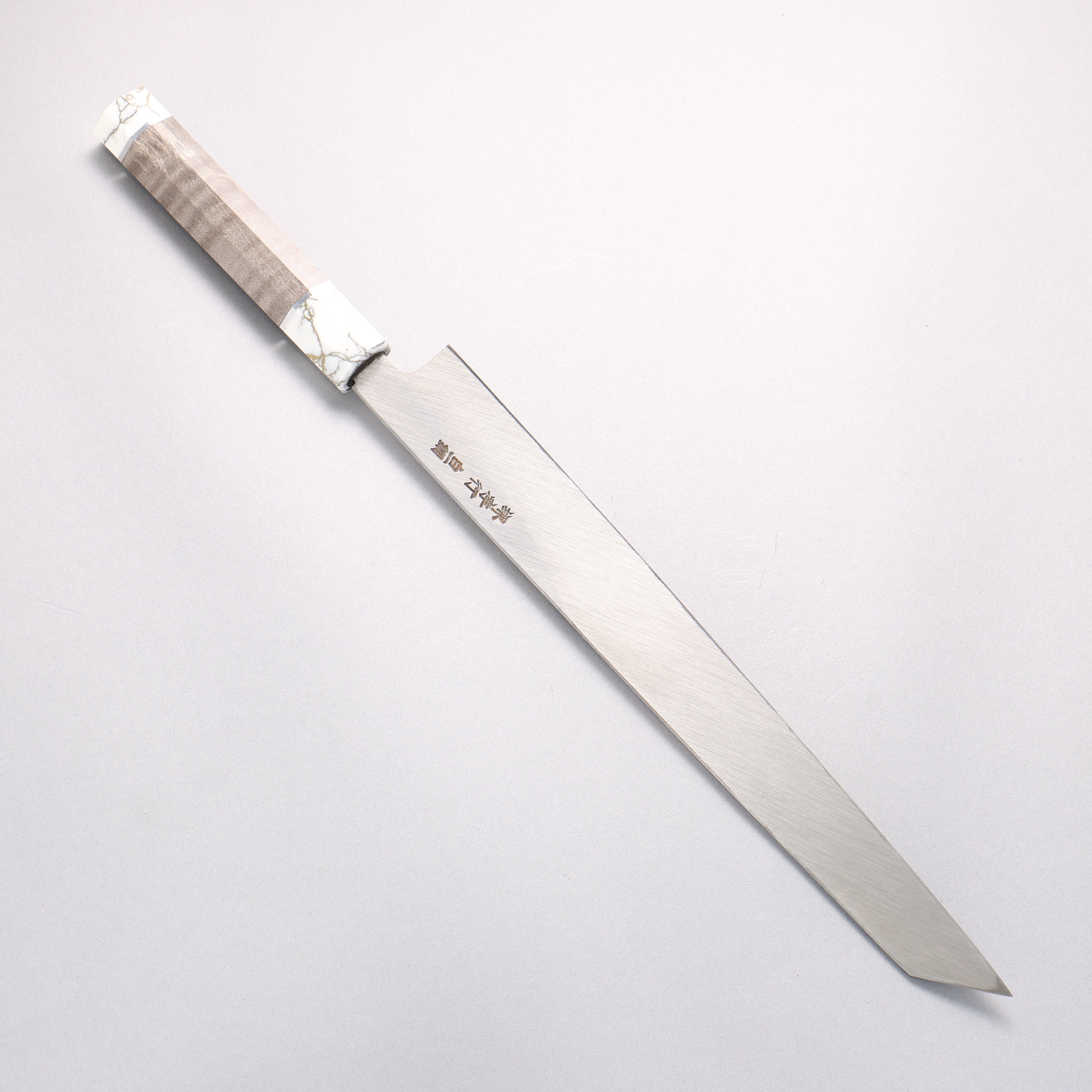 Sakai Takayuki Byakko White Steel No.1 Kiritsuke Yanagiba 300mm Stabilized wood Handle with Sheath - Seisuke Knife