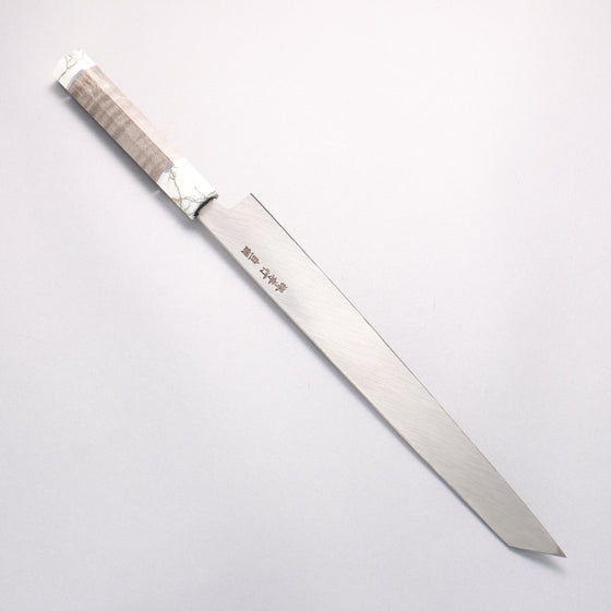Sakai Takayuki Byakko White Steel No.1 Kiritsuke Yanagiba 300mm Stabilized wood Handle with Sheath - Seisuke Knife