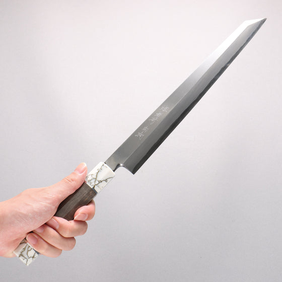 Sakai Takayuki Byakko White Steel No.1 Kiritsuke Yanagiba 300mm Stabilized wood Handle with Sheath - Seisuke Knife