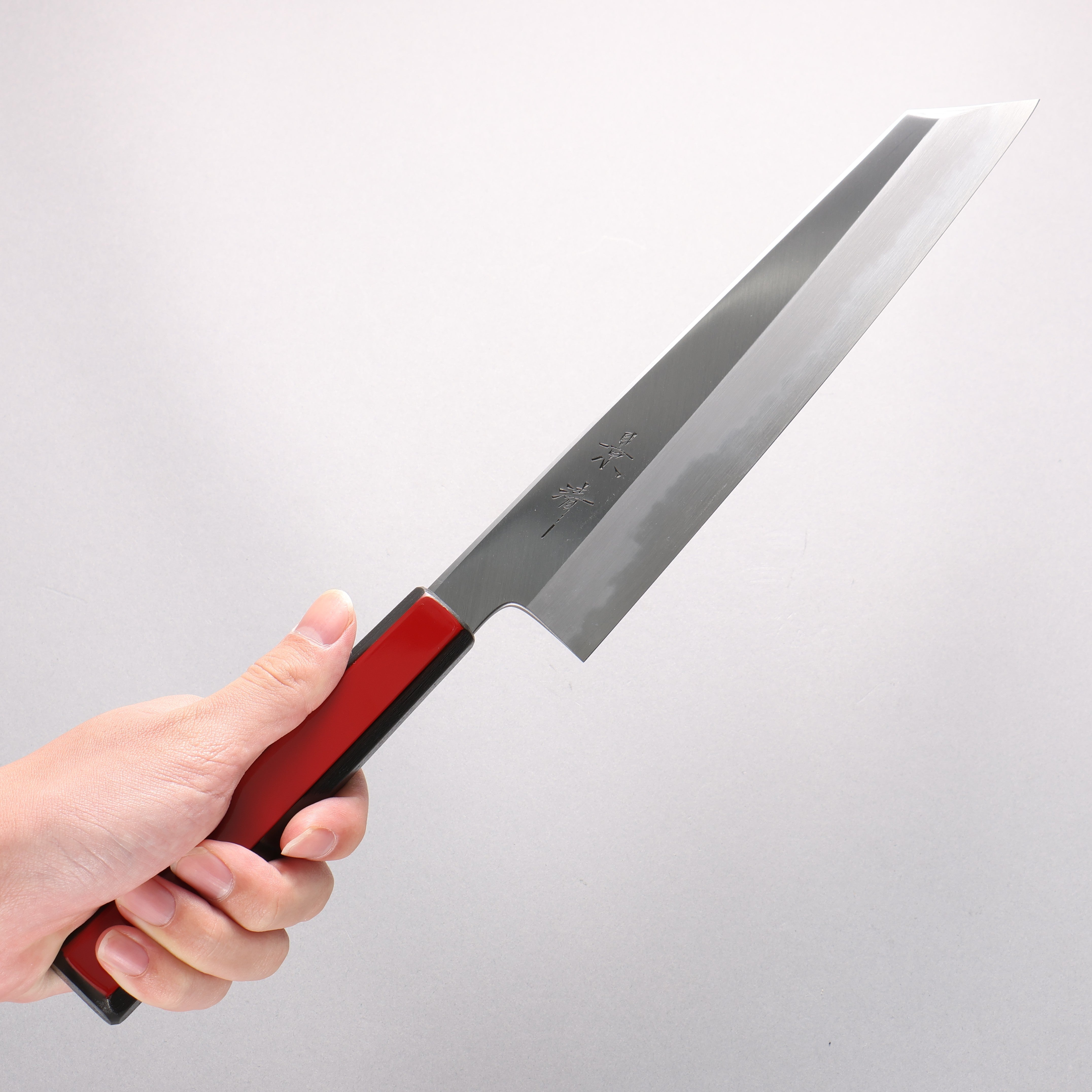 Kagekiyo White Steel No.1 Kiritsuke Gyuto 240mm Akaro Lacquered (Magnolia) Handle - Seisuke Knife