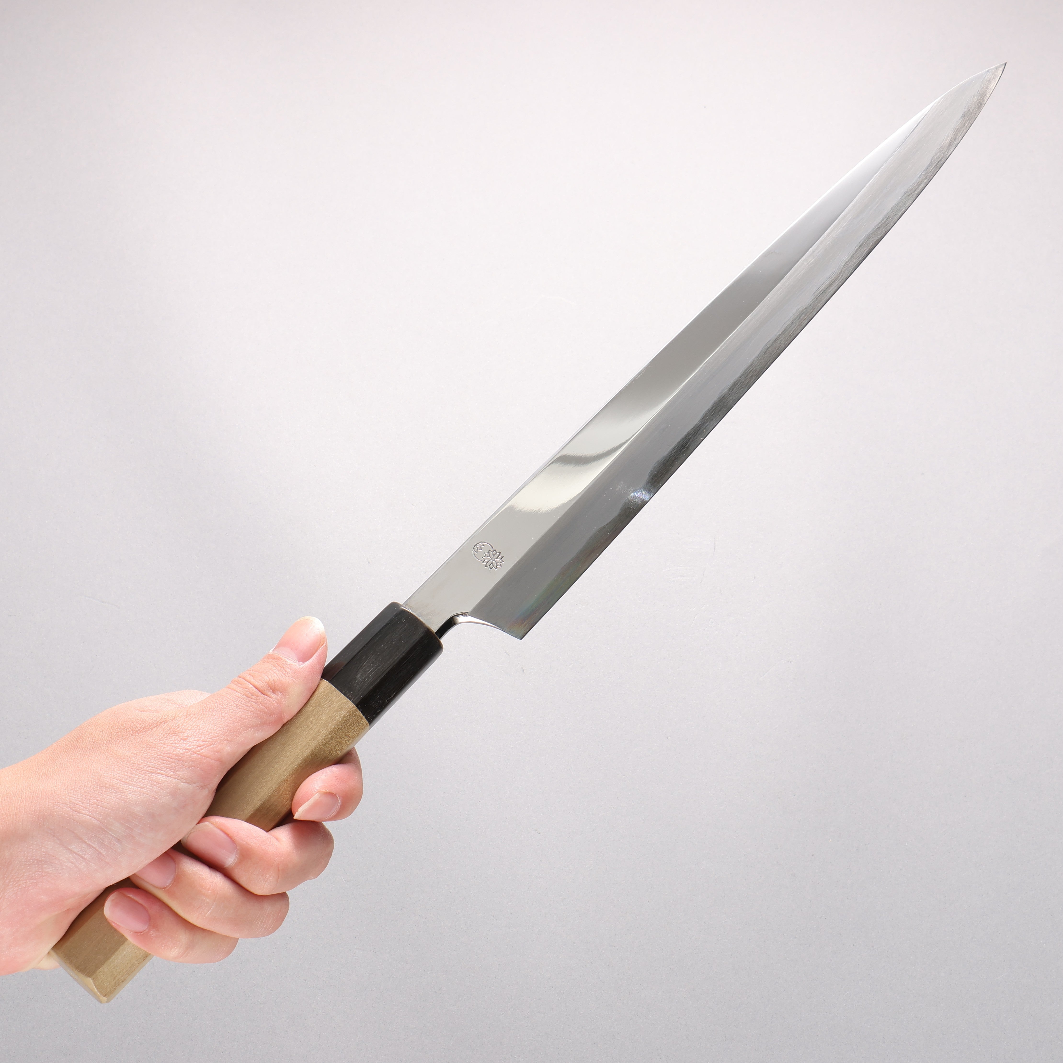 Choyo Blue Steel No.1 Mirrored Finish Yanagiba with Magnolia Handle - Seisuke Knife
