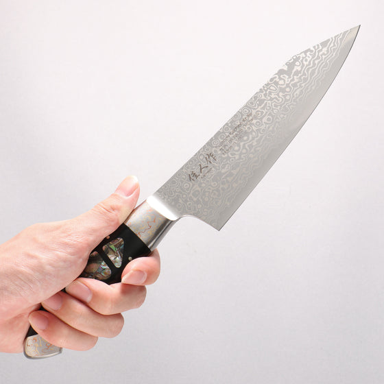 Kajin ZDP189 Damascus Migaki Finished Kiritsuke Santoku 165mm Abalone Inlay Handle - Seisuke Knife