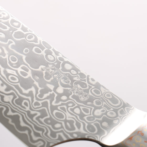 Kajin ZDP189 Damascus Migaki Finished Santoku 165mm Abalone Inlay Handle - Seisuke Knife