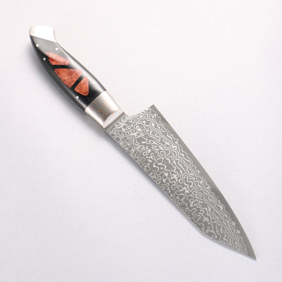 Kajin ZDP189 Damascus Migaki Finished Kiritsuke Santoku 165mm Chinese Quince Burl Inlay Handle - Seisuke Knife