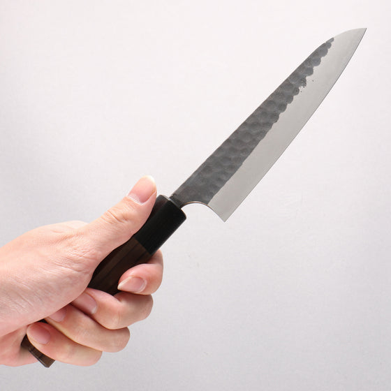 Anryu Blue Super Hammered Black Finished Petty-Utility 150mm Shitan Handle
