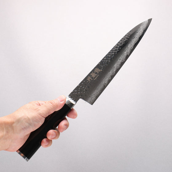 Ryusen Tanganryu VG10 67 Layer Damascus Gyuto 210mm Black Micarta Handle - Seisuke Knife