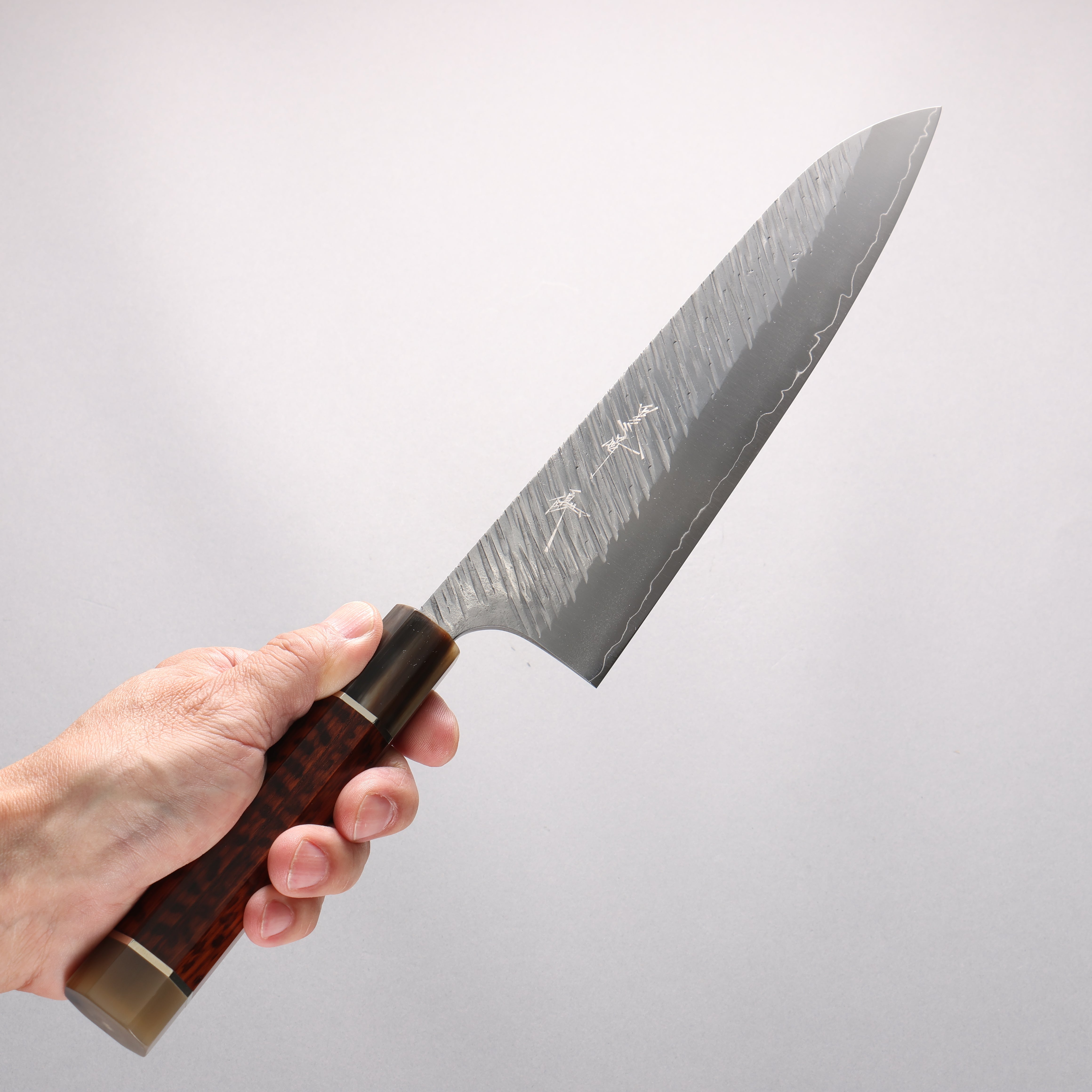 Yu Kurosaki Fujin SG2 Hammered Gyuto 240mm Snakewood (with Double Marble Horns) Handle - Seisuke Knife