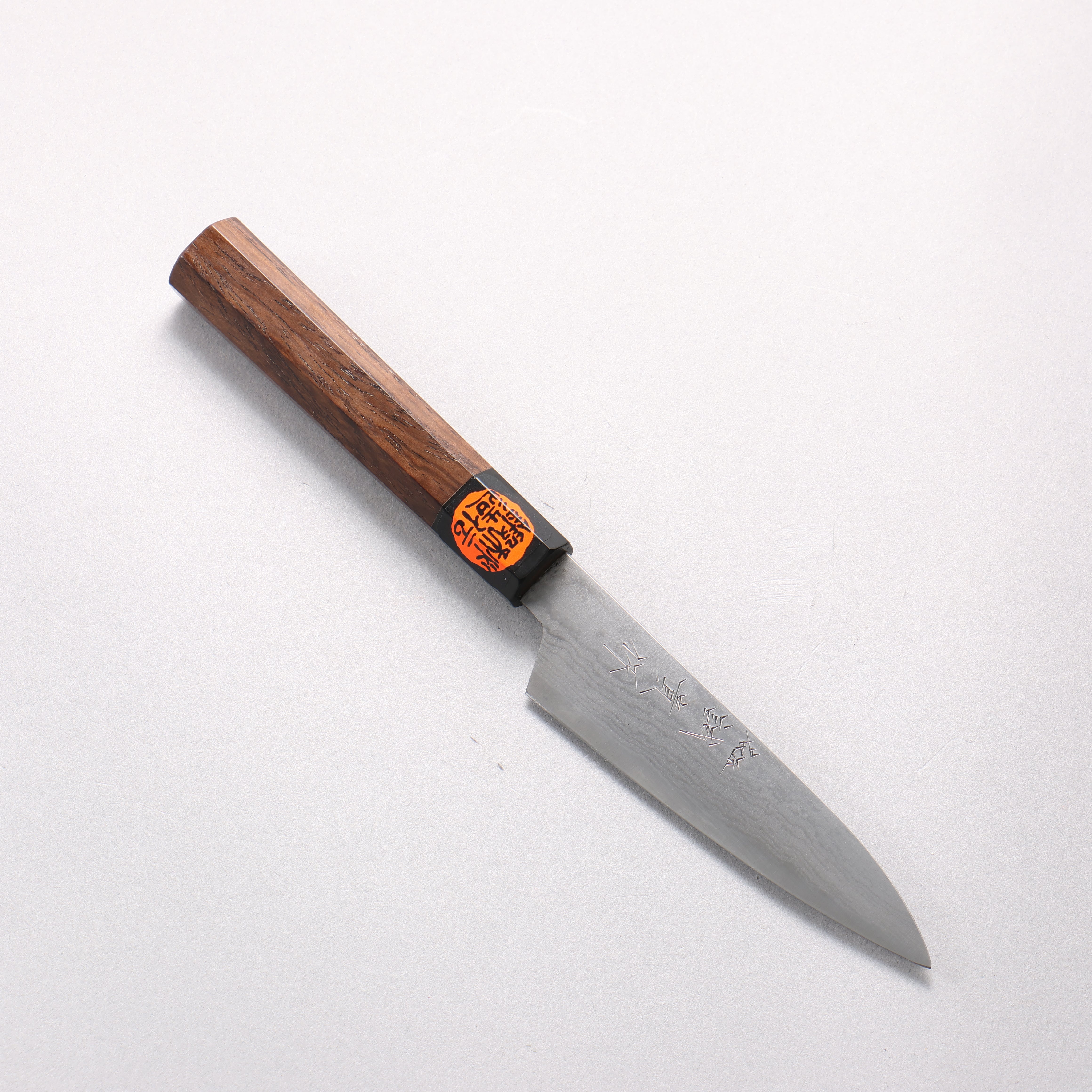 Shigeki Tanaka Blue Steel No.2 Damascus Petty-Utility 120mm Walnut Handle - Seisuke Knife
