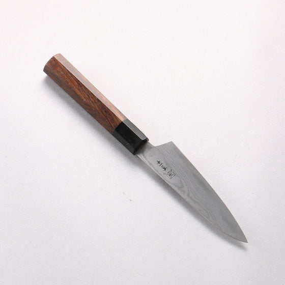 Shigeki Tanaka Blue Steel No.2 Damascus Petty-Utility 120mm Walnut Handle - Seisuke Knife