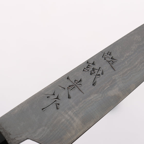 Shigeki Tanaka Blue Steel No.2 Damascus Petty-Utility 120mm Ebony Wood Handle - Seisuke Knife