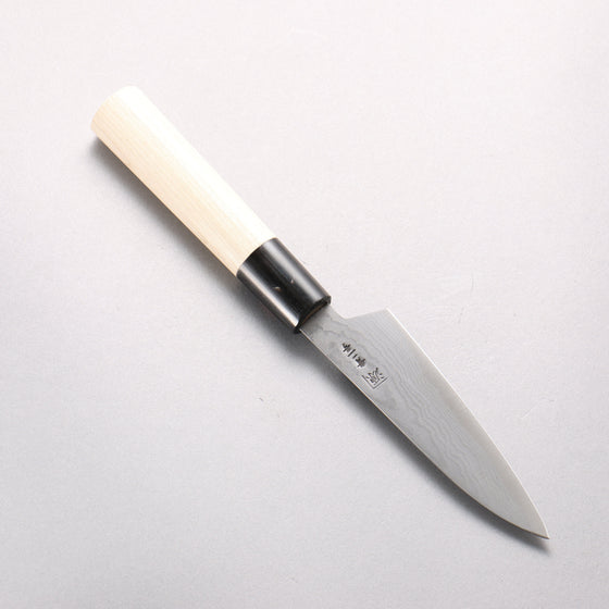 Shigeki Tanaka Blue Steel No.2 Damascus Petty-Utility 120mm Magnolia (Ferrule: Water Buffalo Horn) Handle - Seisuke Knife