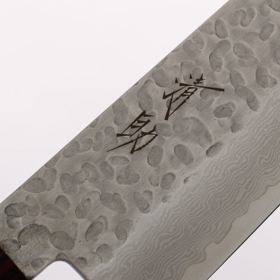 Seisuke VG10 33 Layer Hammered Damascus Gyuto 210mm Black Pakka wood Handle - Seisuke Knife