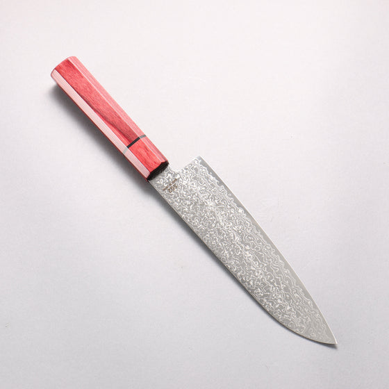 Higuchi SG2 Damascus Santoku 180mm Red Pakka wood Handle - Seisuke Knife