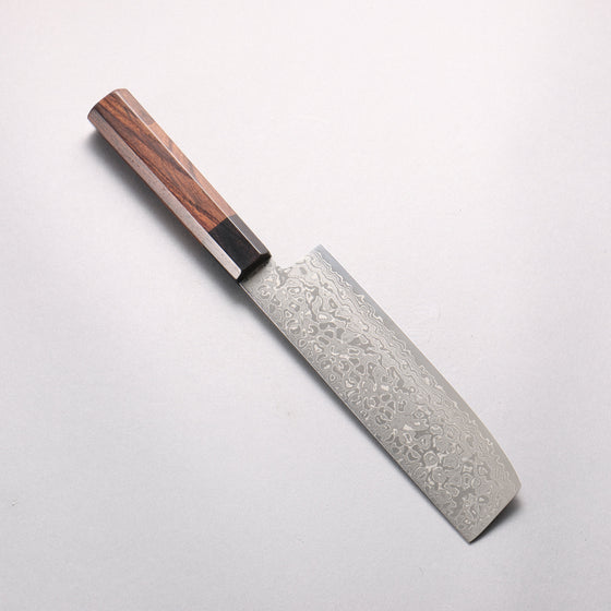 Seisuke AUS10 Damascus Nakiri 165mm Shitan Handle - Seisuke Knife